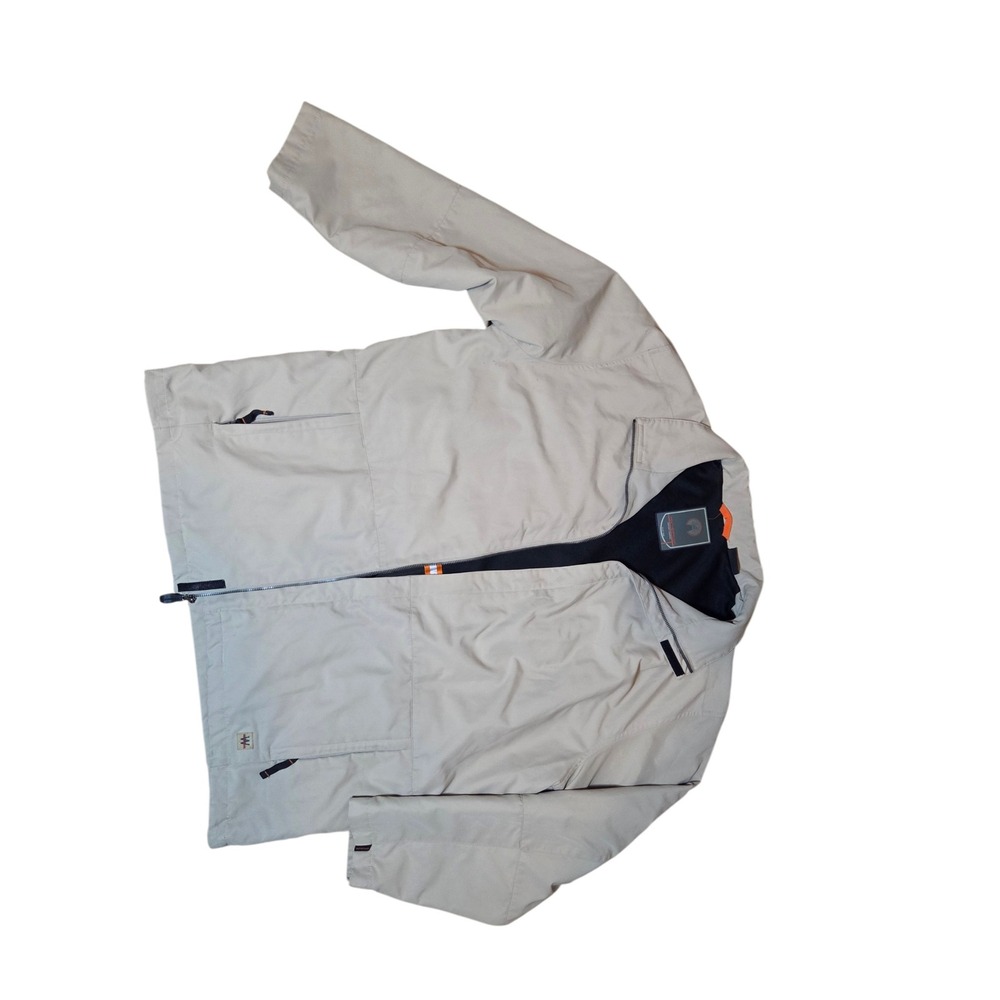 Weatherproof Garment Co Mens XL Tan Full Zip Mesh Lined Windbreaker Jacket Khaki
